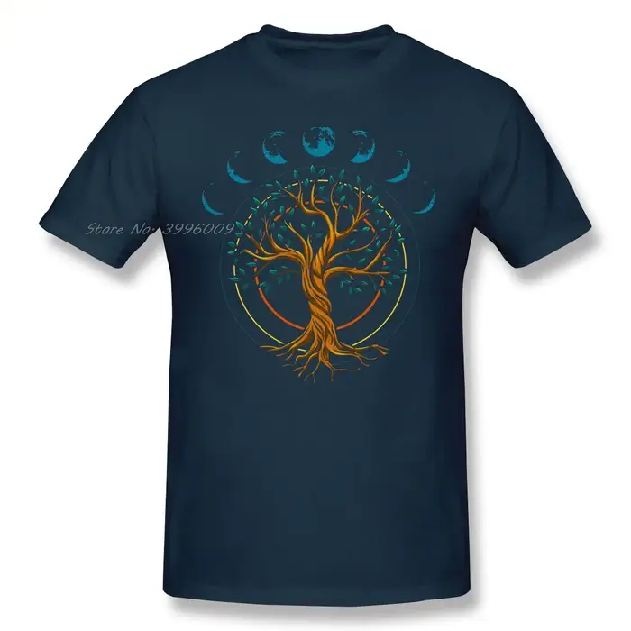 Arbre de vie rétro t-shirts femmes homme T-shirt coton été