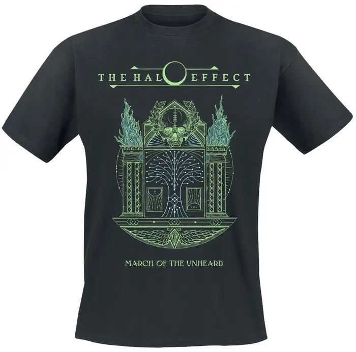 The Halo Effect March of The Unheard Tee, T-shirt en métal avec imprimé crâne et arbre, Merch pour f