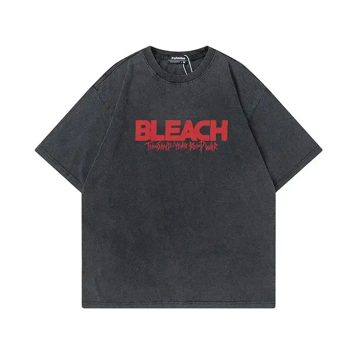 Anime t-shirts hommes femmes eau de javel Zaraki Kenpachi imprimé acide T-Shirt coton graphique Punk Harajuku
