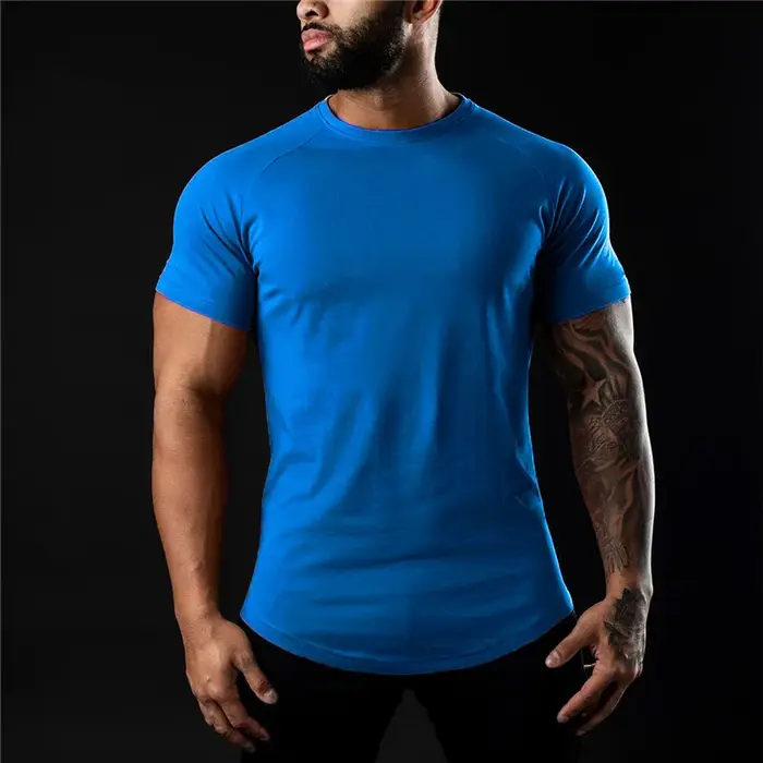 T-shirt en coton été hommes athloisir entraînement à manches courtes Muscle Fitness
