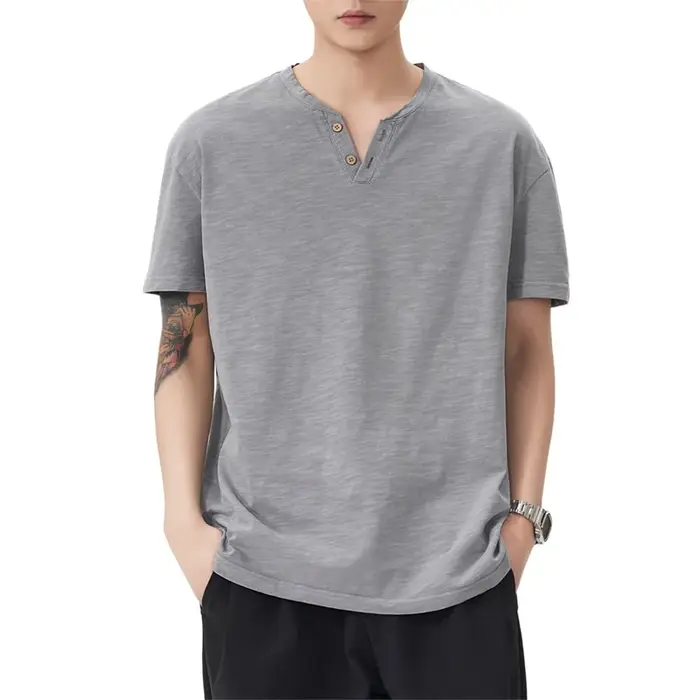 Polo à col Henry pour homme
