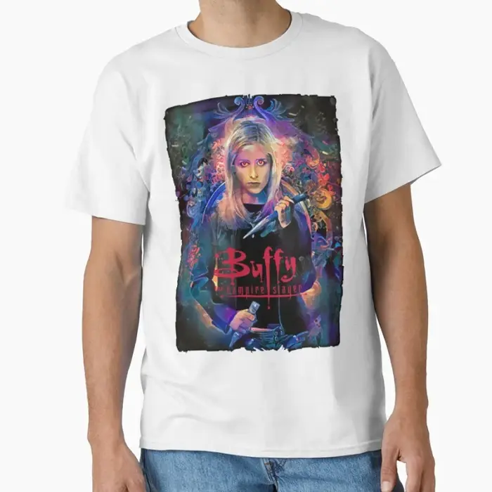 Film effrayant Vintage The Buffy Vampire Slayer films d'horreur T-shirt classique pour hommes grande taille hauts pour adultes S-6xl