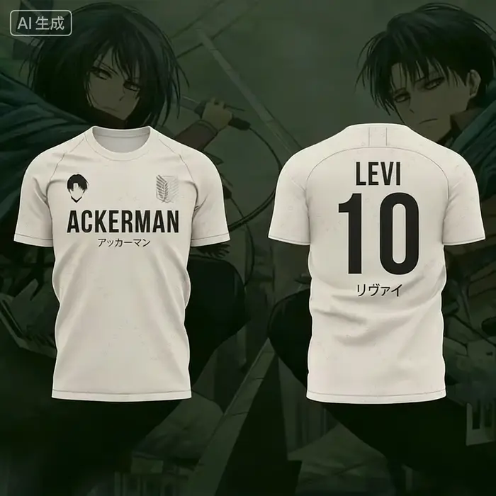 Animation japonaise attaque sur Titan thème impression 3d sport respirant hommes femmes même T-Shirt chemise de Football à manches courtes