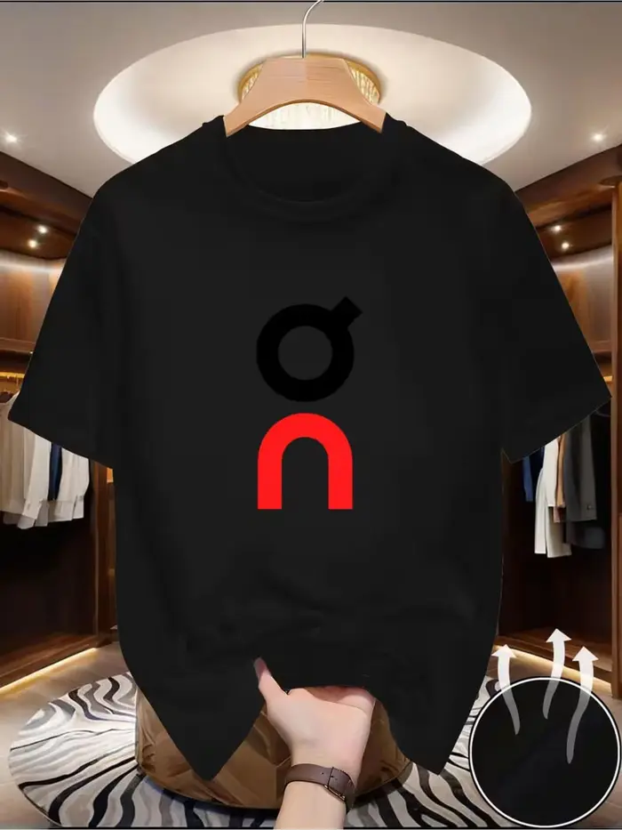 T-shirt en coton imprimé décontracté pour homme, de qualité supérieure, doux, respirant, couleur uni