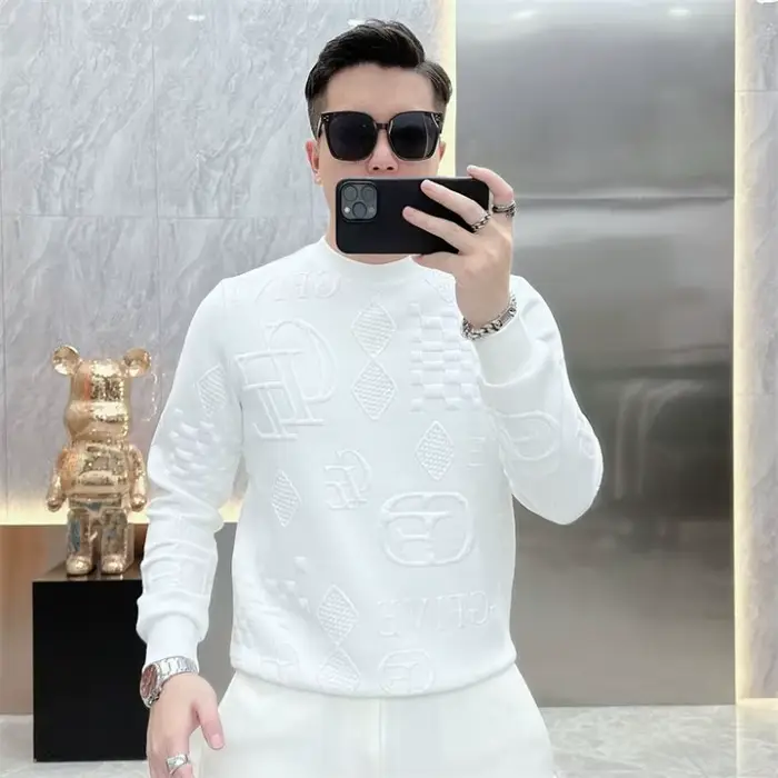T-shirt à manches longues en Jacquard pour hommes