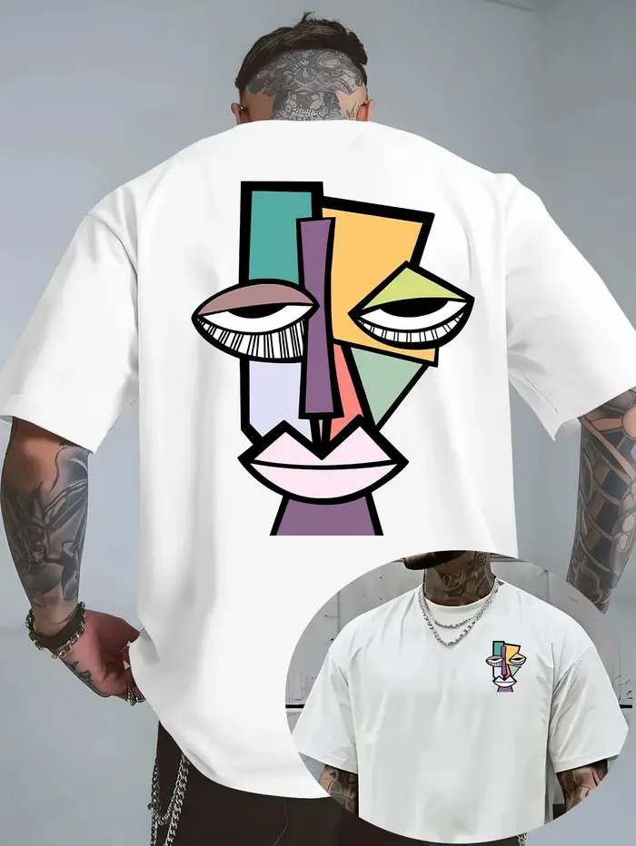 Nouveau T-shirt Homme Style Picasso Été 2026 – T-shirt Unisexe en Coton Imprimé à Col Rond, Tendance