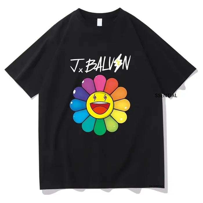 Fleurs t-shirts J. Balvin hommes/femmes vêtements Harajuku esthétique t-shirt Vintage unisexe Streetwear coton