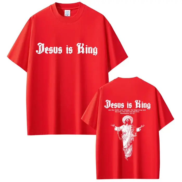 Jésus est roi T-shirt graphique chrétien religieux à manches courtes T-shirts été hommes femmes mode