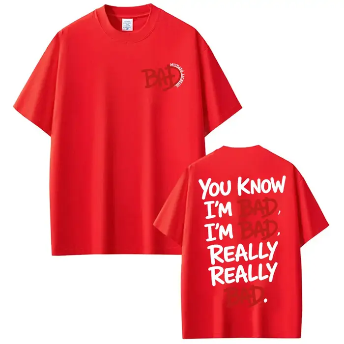T-shirt imprimé King of Pop Michael Jackson Bad Era Tour pour hommes et femmes, style Hip Hop Punk P