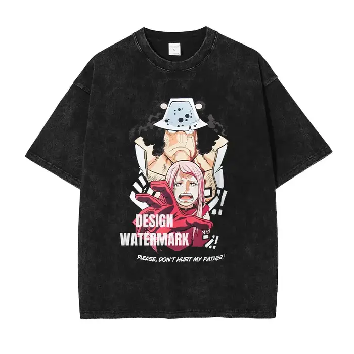 Bandai Anime O-One P-Piece T-shirts Vintage lavé Bonney t-shirt Manga Streetwear Bartholemew Kuma ha