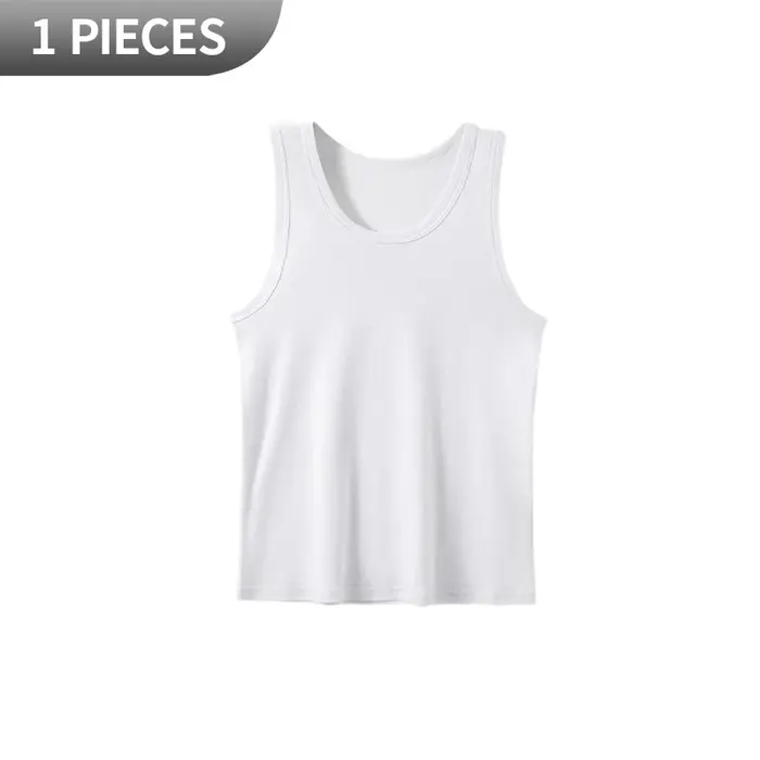 T-shirt à épaules fines pour hommes, 1/3 pièce, pour toutes les saisons, style jeune, couleur unie, 