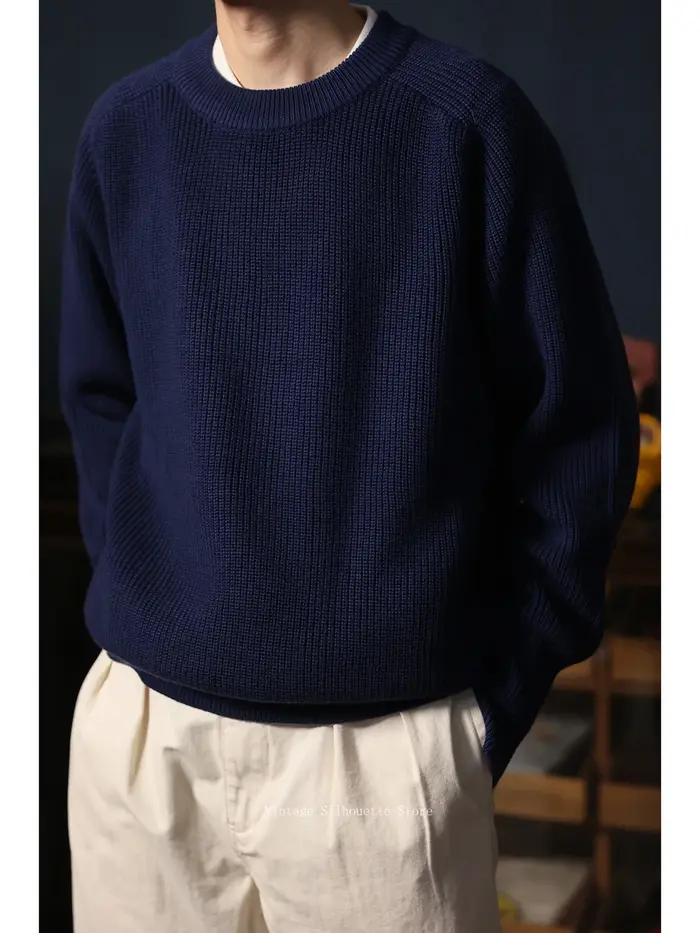 Pull classique à manches Raglan et col rond pour homme