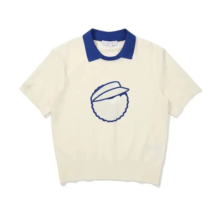 Polo à manches courtes pour femme - Nouveau style d'été : Haut en tricot à col