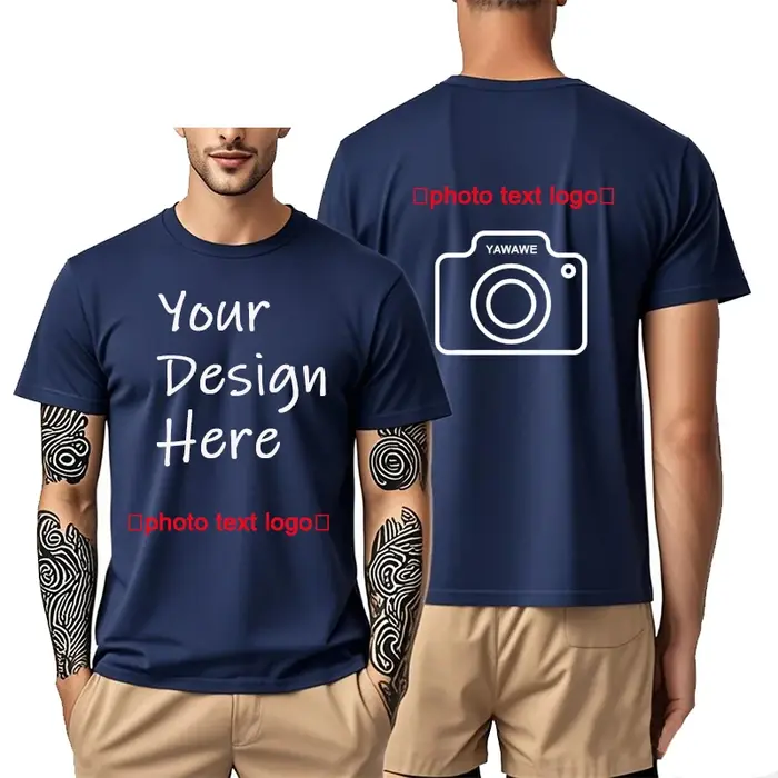 T-Shirt pour hommes, imprimé avant et arrière personnalisé