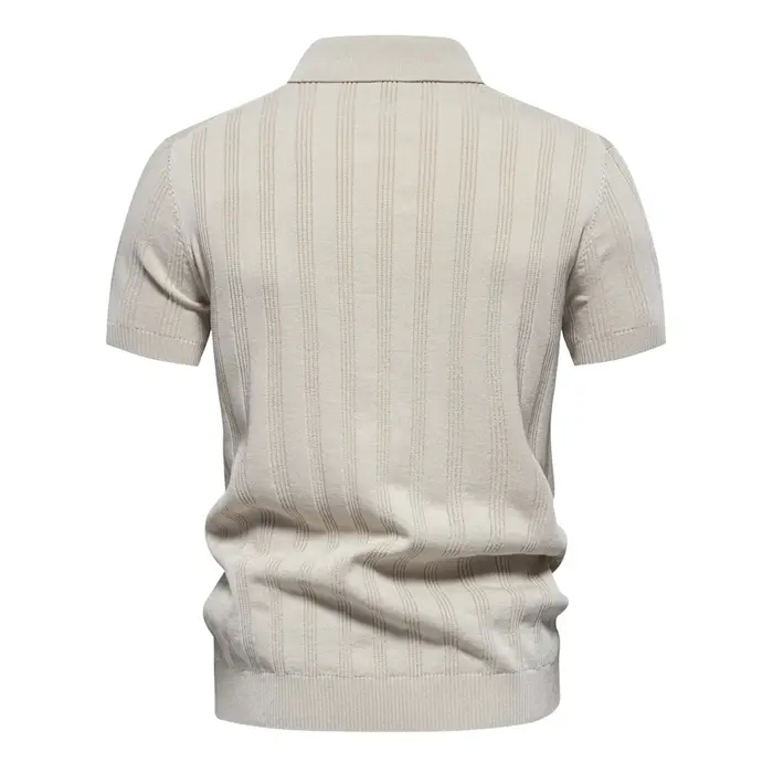 Polo texturé en tricot pour hommes