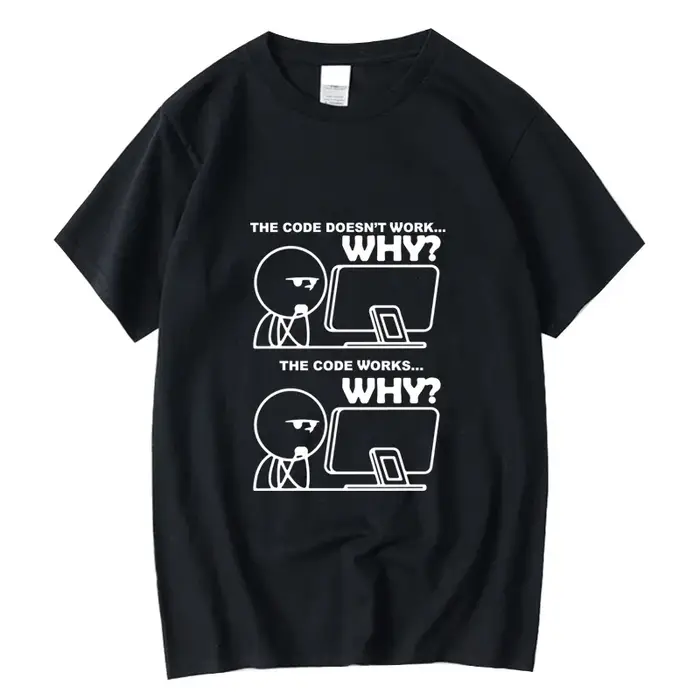 T-shirt à manches courtes pour hommes, 100% coton, imprimé programmeur drôle, été, t-shirt à col ron