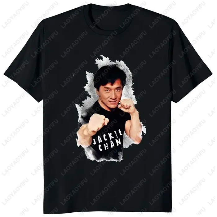 T-shirt drôle Jackie Chan imprimé GérTShirt Humorous Graphic World Smile Star