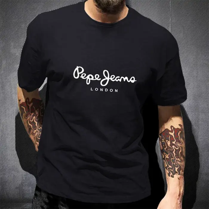 Plus récent Pepe Jeans Londres t-shirt été hommes à manches courtes mode populaire 100% couverture en coton