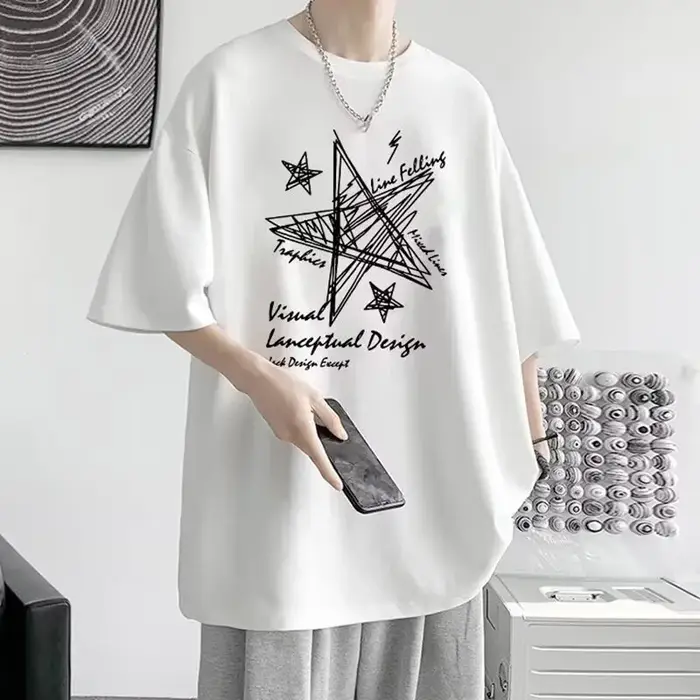 T-shirt surdimensionné imprimé étoiles Line pour hommes et femmes, M-8XL lieutenant, édition limitée