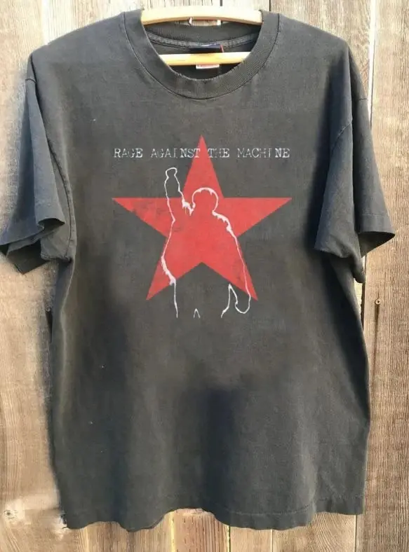 Chemise unisexe en charbon de bois avec motif Rage Against the Machine Band
