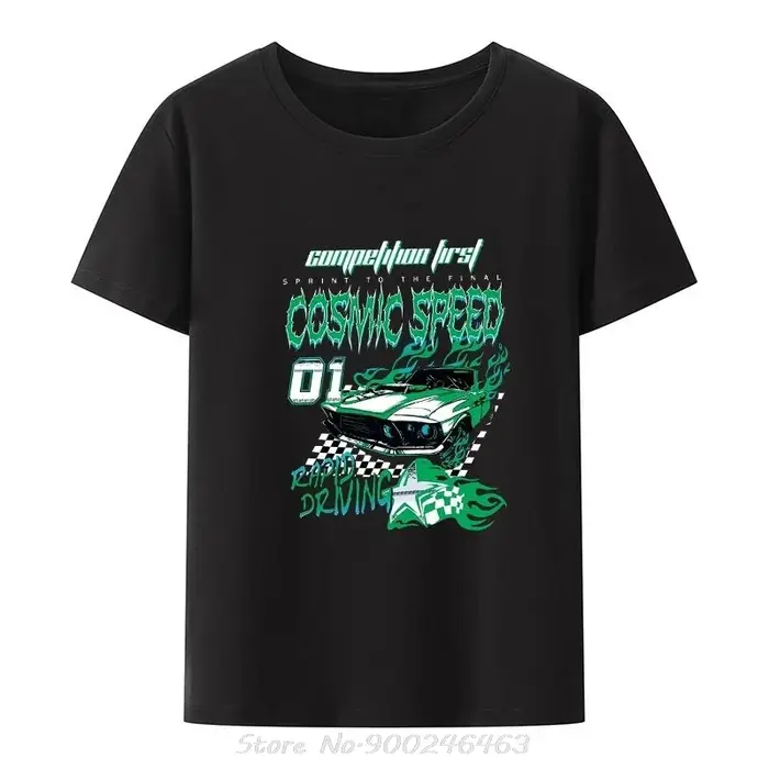 T-shirt unisexe à manches courtes imprimé graphique de voiture pour hommes