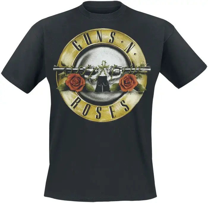 T-shirt unisexe en coton avec motif Guns N' Roses, manches courtes, tendance, de marque, de luxe, dé