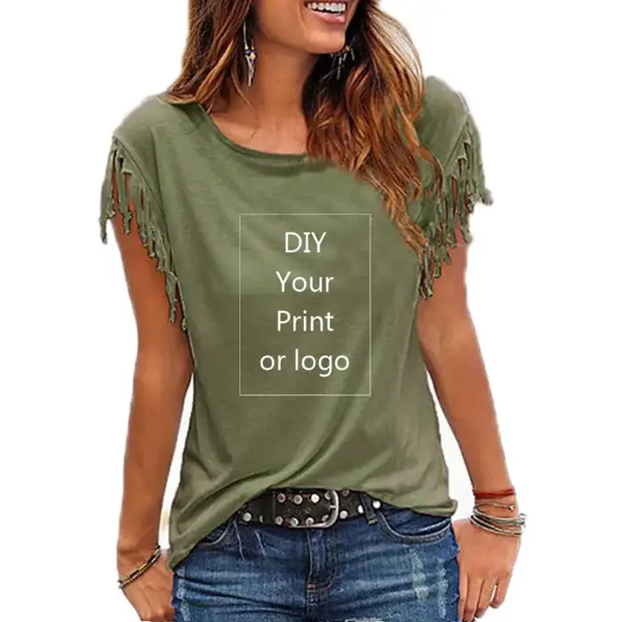 Nouveau T-shirt personnalisé 2026 pour femme – Créez votre propre motif photo ou logo – Haut à manches courtes avec