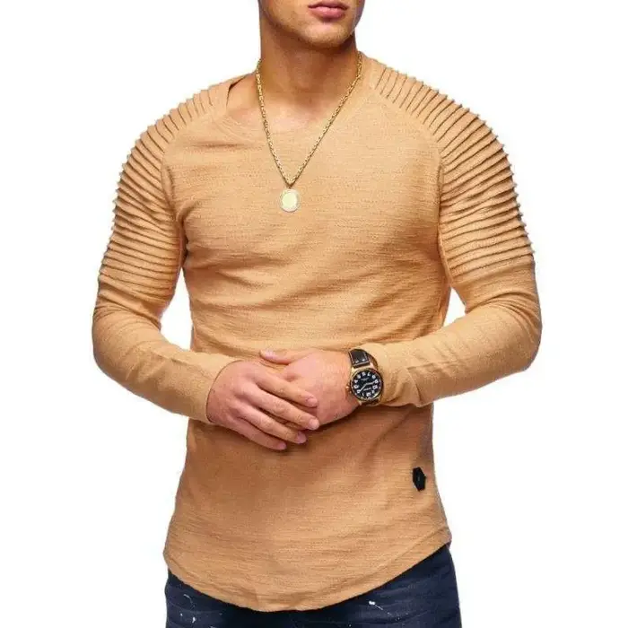 MRMT 2026 Nouveau T-shirt Homme Uni Coupe Slim Col Rond Manches Longues