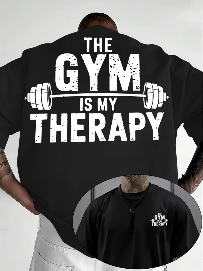 T-shirt de sport pour homme HE GYM IS MY THERAPY