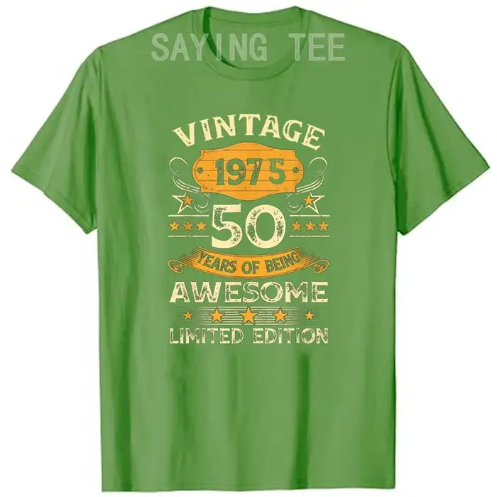 Vintage 1975 Cool 50 ans Bday hommes femmes 50th anniversaire T-Shirt né en 1975 disant génial