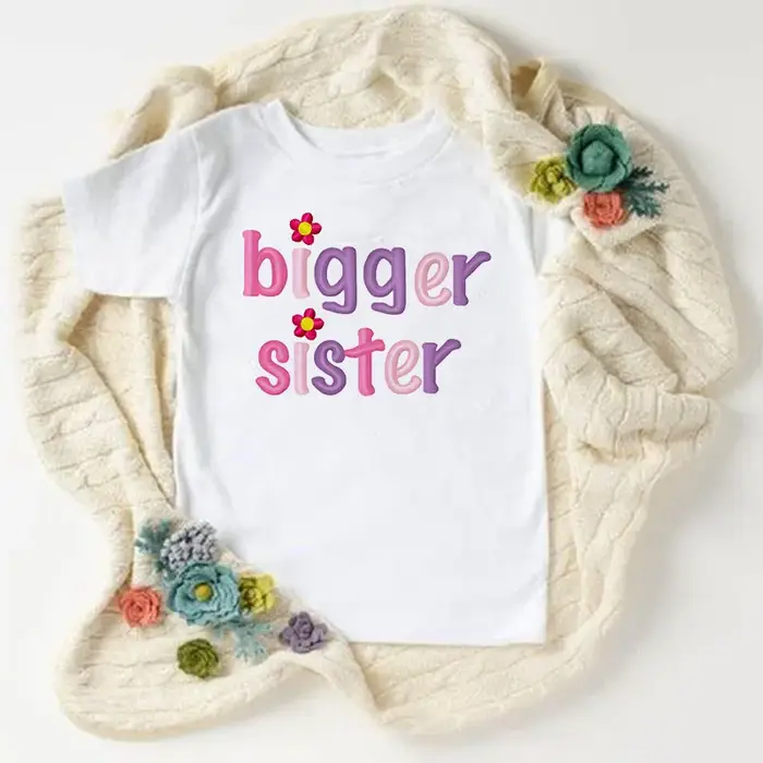 Grande sœur petite sœur jumeaux sœur T-shirt enfants manches courtes hauts correspondant tenue