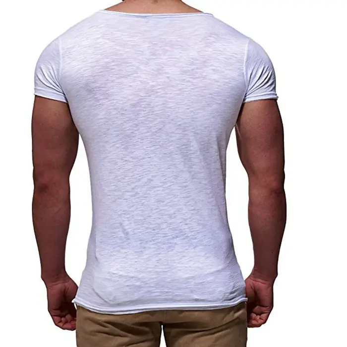 T-shirt hommes 2025 loisirs été à manches courtes couleur unie patchwork hauts t-shirts vêtements