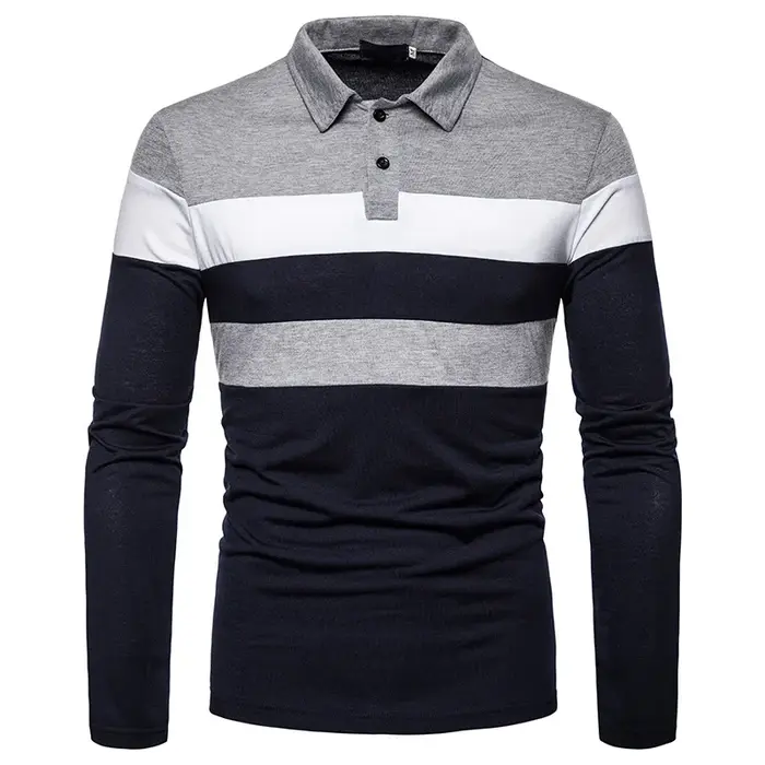 2025 Nouveau polo quatre saisons à manches longues coloré pour hommes pour le commerce extérieur
