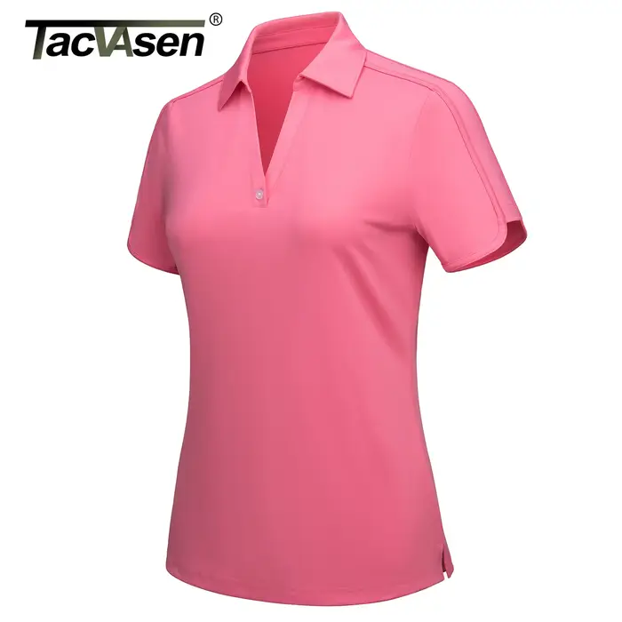Chemise polo pour femmes TACVASEN à manches courbées