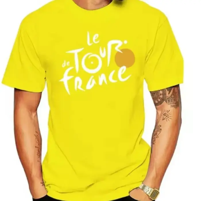 Vente chaude nouveau Tour de France hommes lettre imprimée confortable et respirant col rond T-shirt