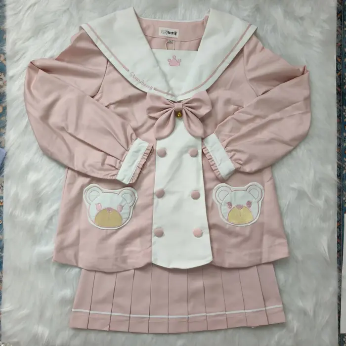 École japonaise fille mignon rose à manches longues femmes