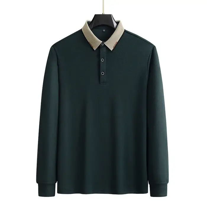Grande taille classique hommes polos décontractés à manches longues col T-shirt homme d'affaires décontracté grand Plus bureau travail vêtements de golf 9XL