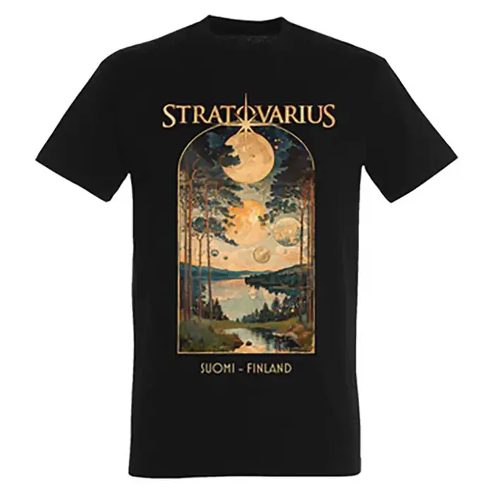 Top Stratovarius Band - T-shirt à manches courtes imprimé de style rock métal mélodique finlandais