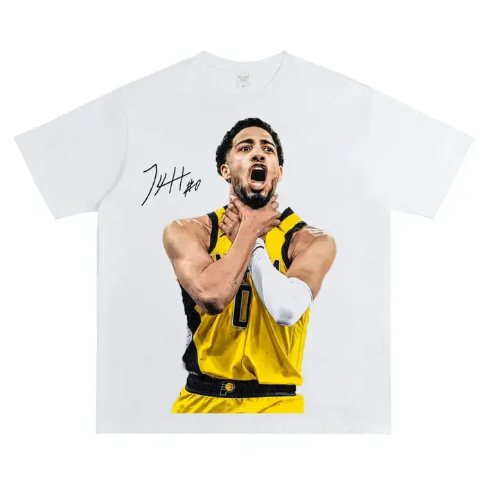 Haliburton Portrait imprimé T-shirt à manches courtes été coton col rond T-shirt hommes femmes décon