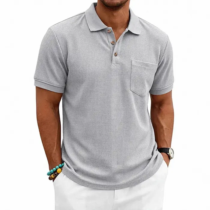 Polo pour homme 2026 – Nouvelle collection été – Tissu gaufré décontracté et respirant – Coupe ample