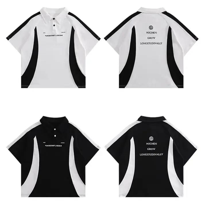 Mode enfants couleur contraste à manches courtes Polo pour garçons décontracté couleur bloc Poloshirt enfants été coton Polo t-shirt