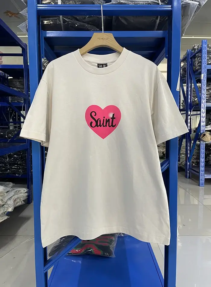 Nouveau Streetwear SAINT T-shirt à manches longues hommes femme bleu lavé surdimensionné décontracté