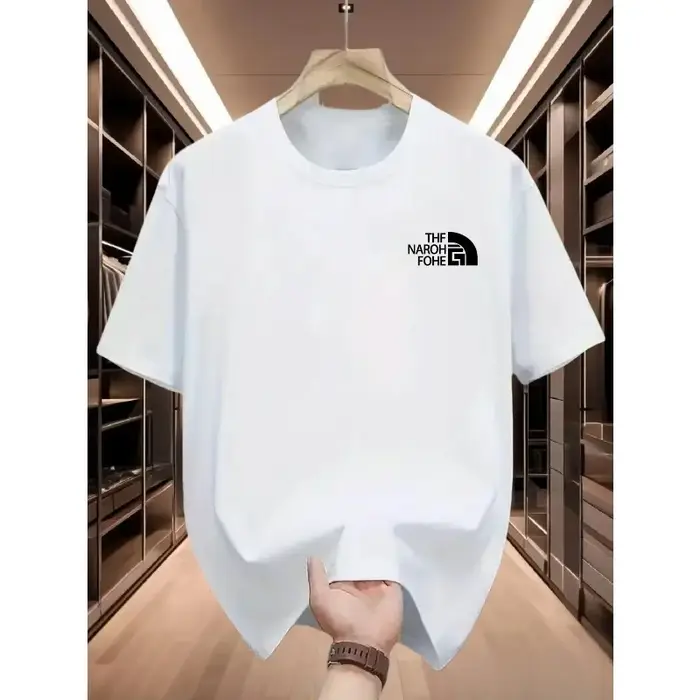 T-shirt à manches courtes et col rond pour hommes, T-shirt polyvalent et décontracté, imprimé, doux et tendance