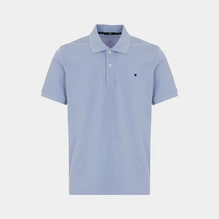 PG Small Logo Polo en coton brodé de couleur unie à manches courtes pour homme