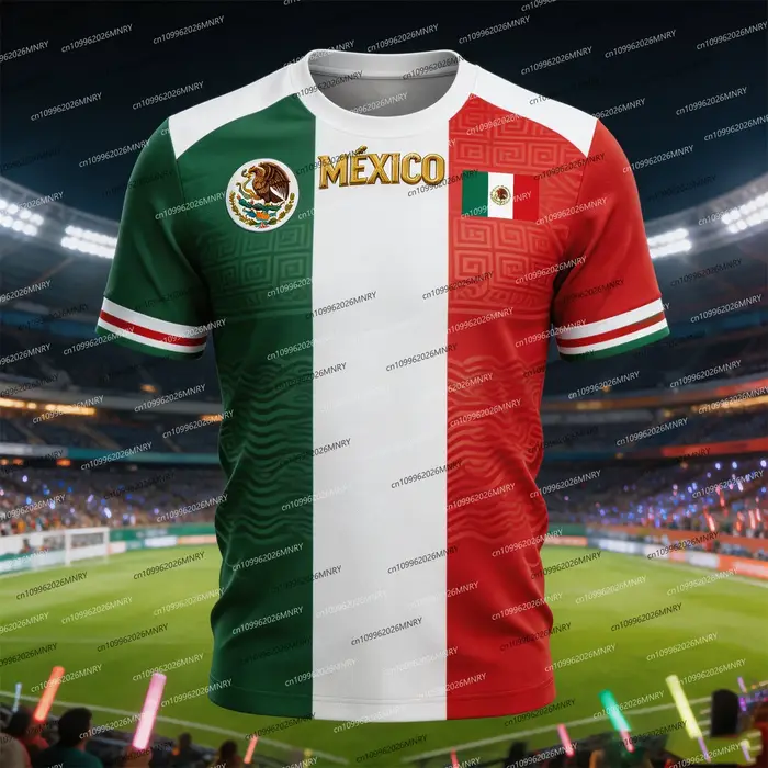 T-shirt drôle avec drapeau national du Mexique 2026