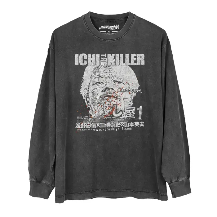 Mauvaise goût Ichi le tueur T-Shirt Takashi Miike film japonais froid FIsh Tetsuo Audition ample hommes manches courtes chemise rétro