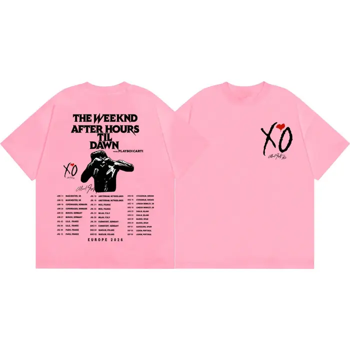T-shirt graphique The Weeknd After Hours Til Dawn Tour 2026, T-shirts vintage hip-hop à manches courtes pour hommes et femmes, T-shirt décontracté tendance