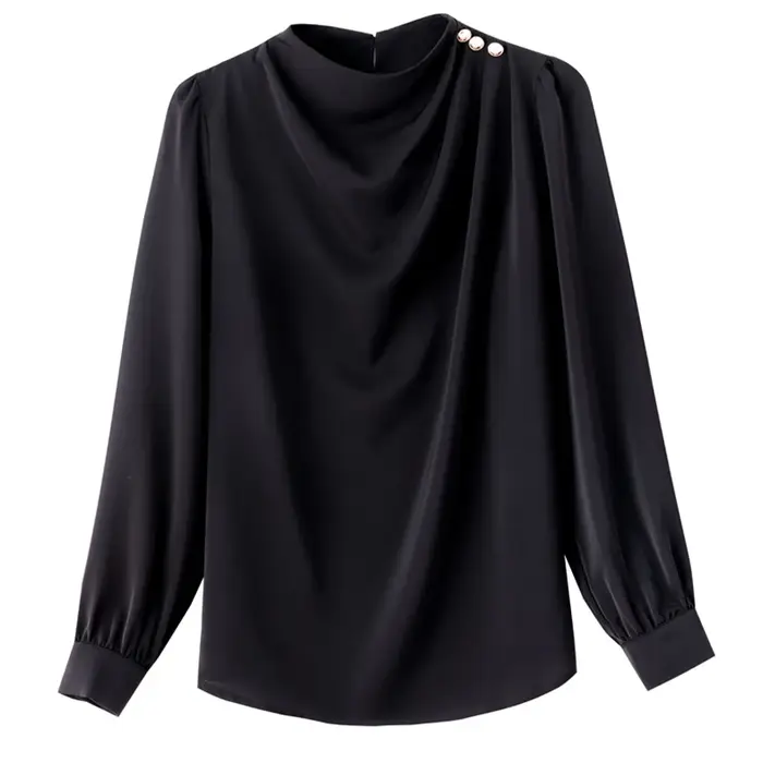 T-shirt Rouge à Manches sulfet Col Rond pour Femme, Élégant, Décontracté, avec lèvent