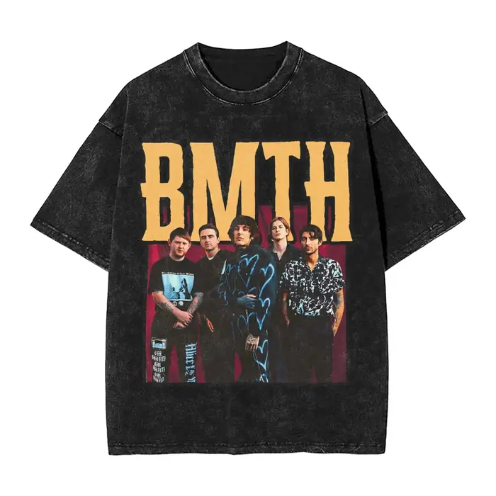 ROCK Band Bring Me The Horizon t-shirts pour les Fans BMTH lavé Vintage hauts nouveauté britannique été t-shirt