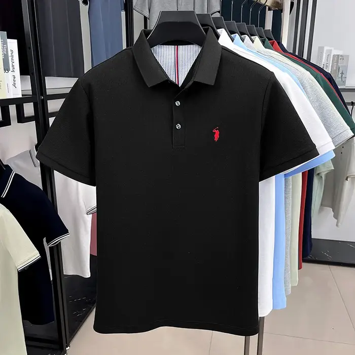 Marque haut de gamme 100% coton manches courtes polo shirt hommes luxe classique vente chaude poney broderie mode